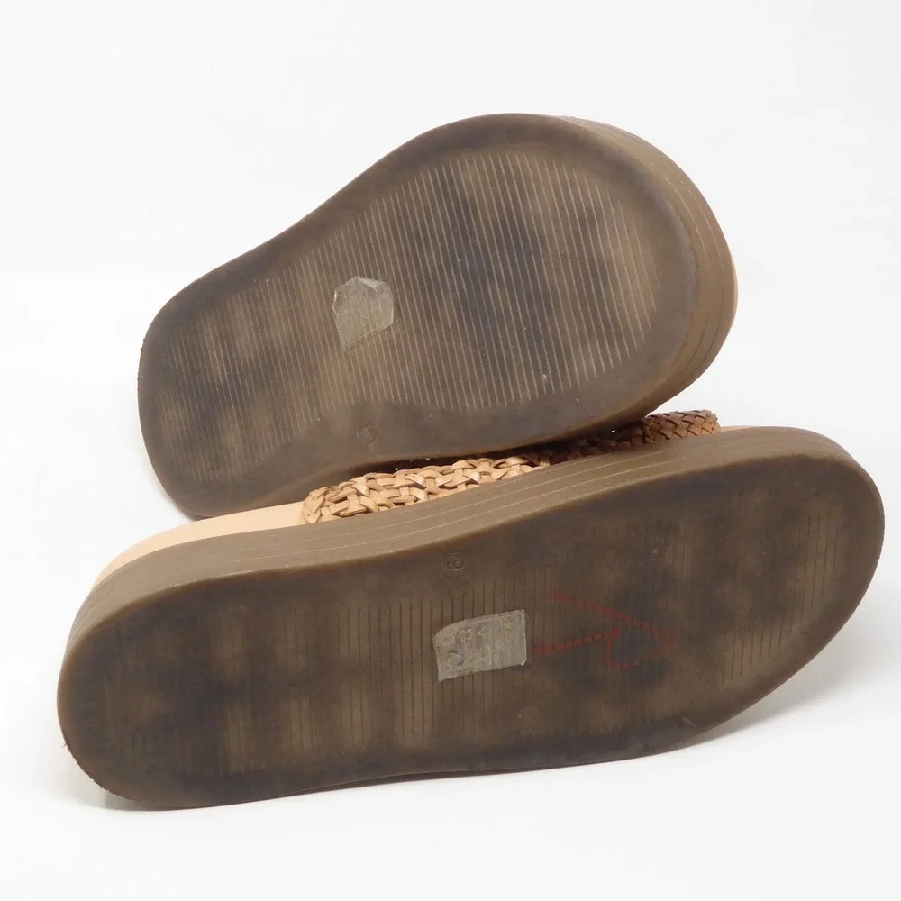 Free People Bondi Womens Sandals Tan Woven Platform Slide 9